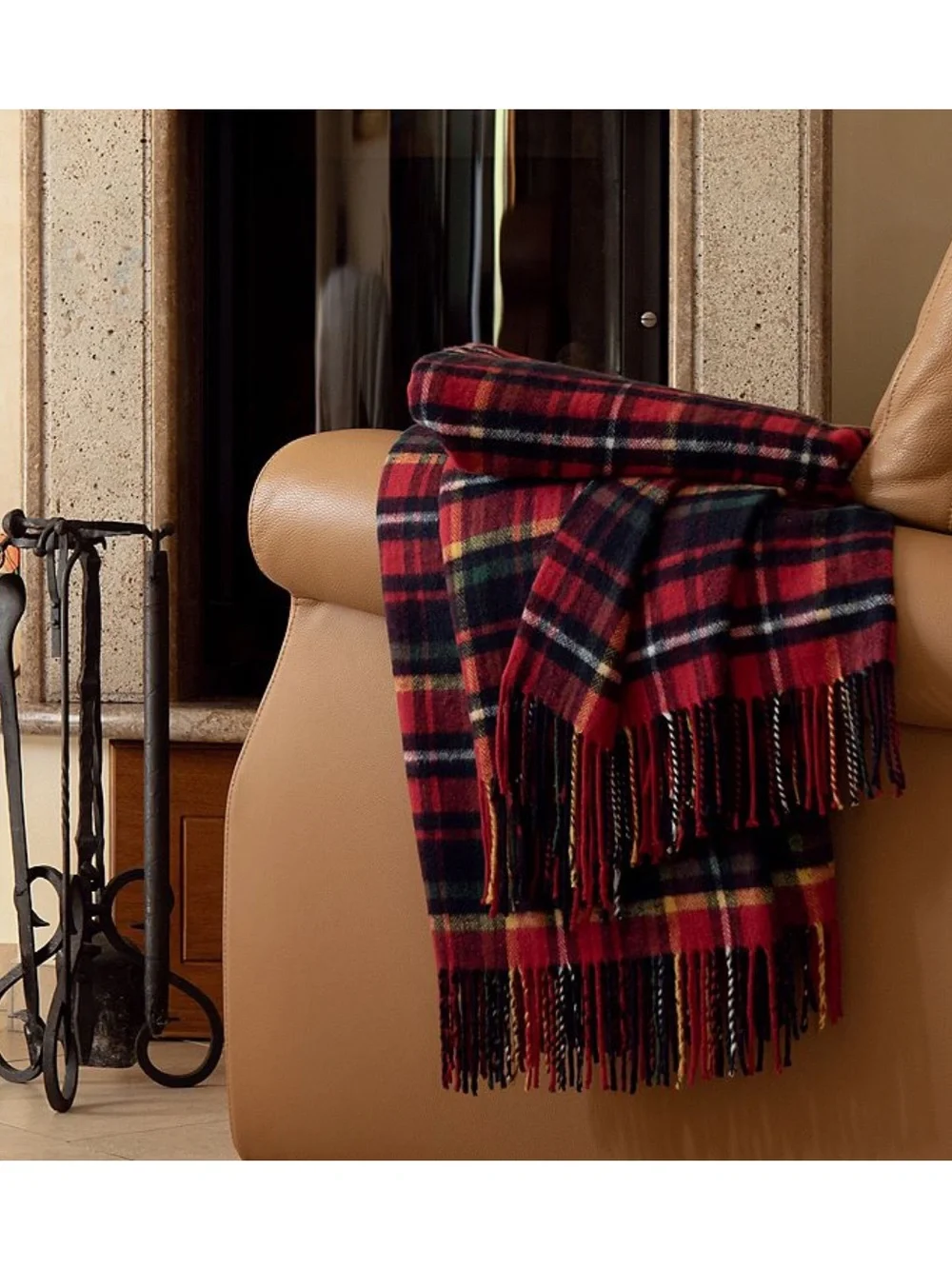 Discover Europe La Limonaia Tessuti Plaid Throw Blanket NWT